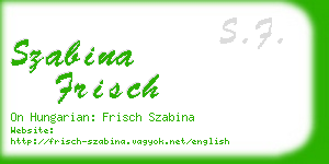 szabina frisch business card